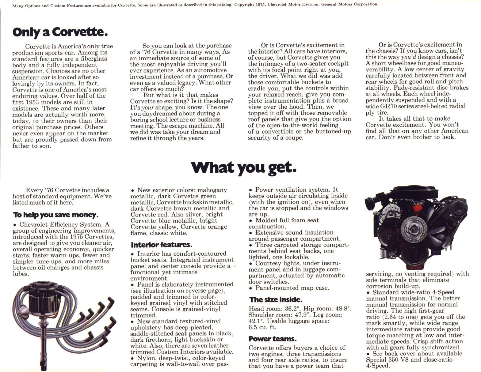 1976 Corvette Brochure Page 3